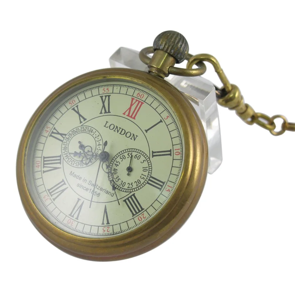 VIGOROSO Classic Mechanical Pocket Watches for Men Pocket Watch with Chain